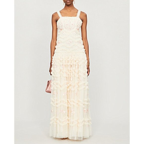 Needle and thread Lace hue dress US 12 boom floral gown - Picture 10 of 16